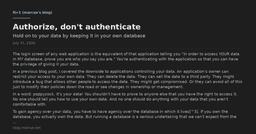 Authorize, don't authenticate: Tái định nghĩa quyền kiểm soát dữ liệu trong kỷ nguyên Local-First