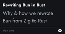 Tái cấu trúc Bun sang Rust: Bước ngoặt chiến lược cho tương lai của JavaScript Runtime