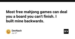 Giải mã thuật toán Mahjong: Tại sao xây dựng ngược lại là chìa khóa để tạo ra những ván bài luôn có lời giải