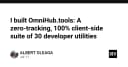 Xây dựng OmniHub.tools: Hệ sinh thái 30 công cụ lập trình client-side không theo dõi người dùng