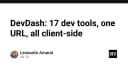 DevDash: Giải pháp tích hợp 17 công cụ lập trình trong một URL duy nhất