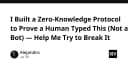 Xây dựng giao thức Zero-Knowledge chứng thực người dùng: Giải pháp chống Bot hiệu quả