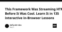 Streaming HTML: Khám phá framework tiên phong với lộ trình 135 bài học tương tác