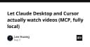 Tích hợp khả năng phân tích video cho Claude Desktop và Cursor thông qua MCP cục bộ