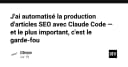 Tự động hóa sản xuất nội dung SEO với Claude Code: Bài học về tính an toàn và kiểm soát