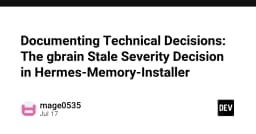 Tài liệu hóa quyết định kỹ thuật: Bài học từ việc xử lý Stale Severity trong Hermes-Memory-Installer