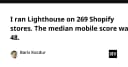 Thực trạng hiệu năng Shopify: Khi điểm số Lighthouse trung bình chỉ dừng lại ở con số 48