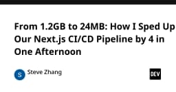 Tối ưu hóa CI/CD: Giảm dung lượng Pipeline Next.js từ 1.2GB xuống 24MB chỉ trong một buổi chiều
